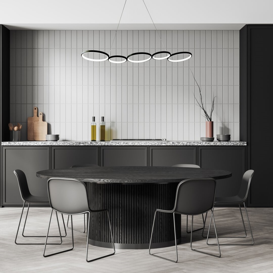 LED Пендел OLYMPIA 5xLED/10W/230V черен