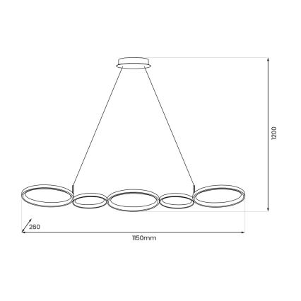 LED Пендел OLYMPIA 5xLED/10W/230V сив