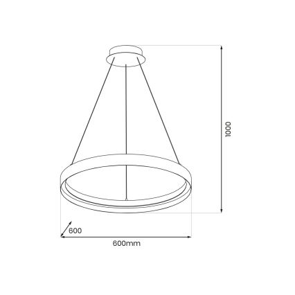 LED Пендел ORBITA LED/52W/230V бял/черен