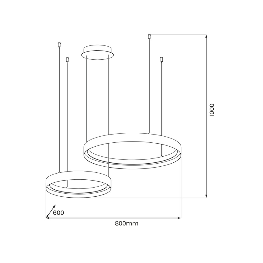 LED Пендел ORBITA LED/72W/230V бял/черен