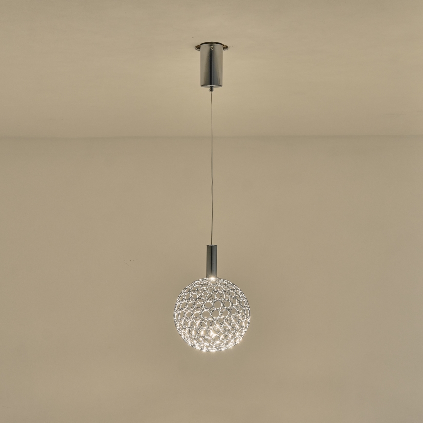 LED Пендел PERFORATO LED/6,3W/230V 3000K лъскав хром Ø 20 см