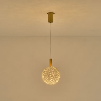 LED Пендел PERFORATO LED/6,3W/230V 3000K златист Ø 20 см