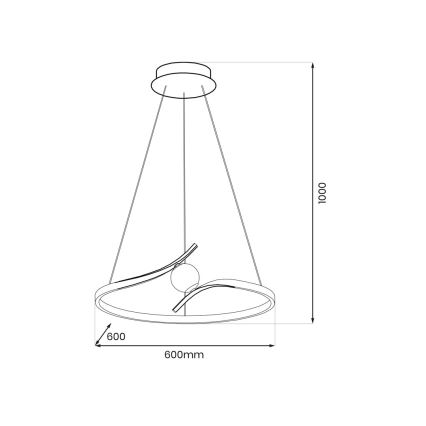LED Пендел PERLA LED/34W/230V черен