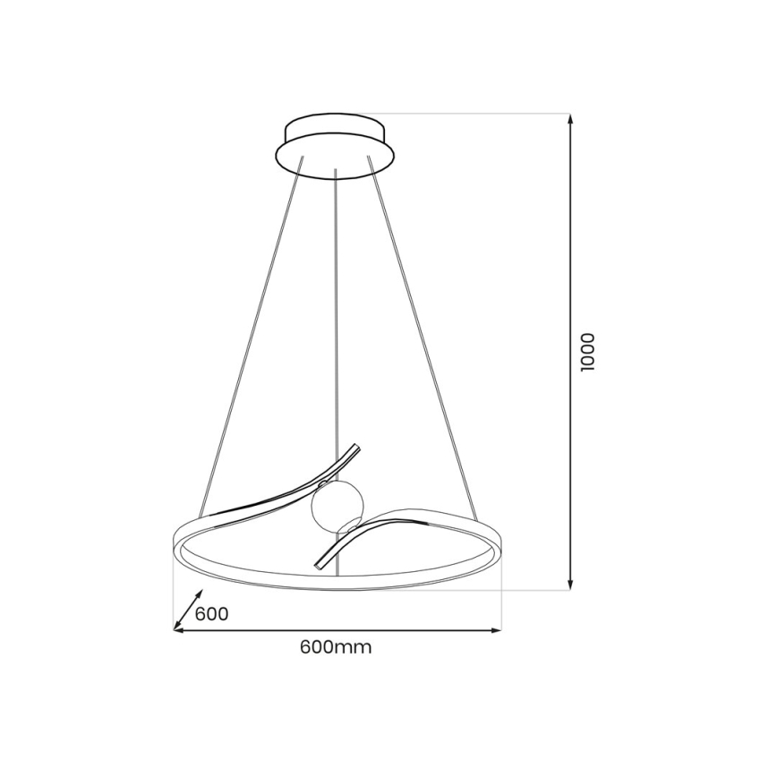 LED Пендел PERLA LED/34W/230V черен