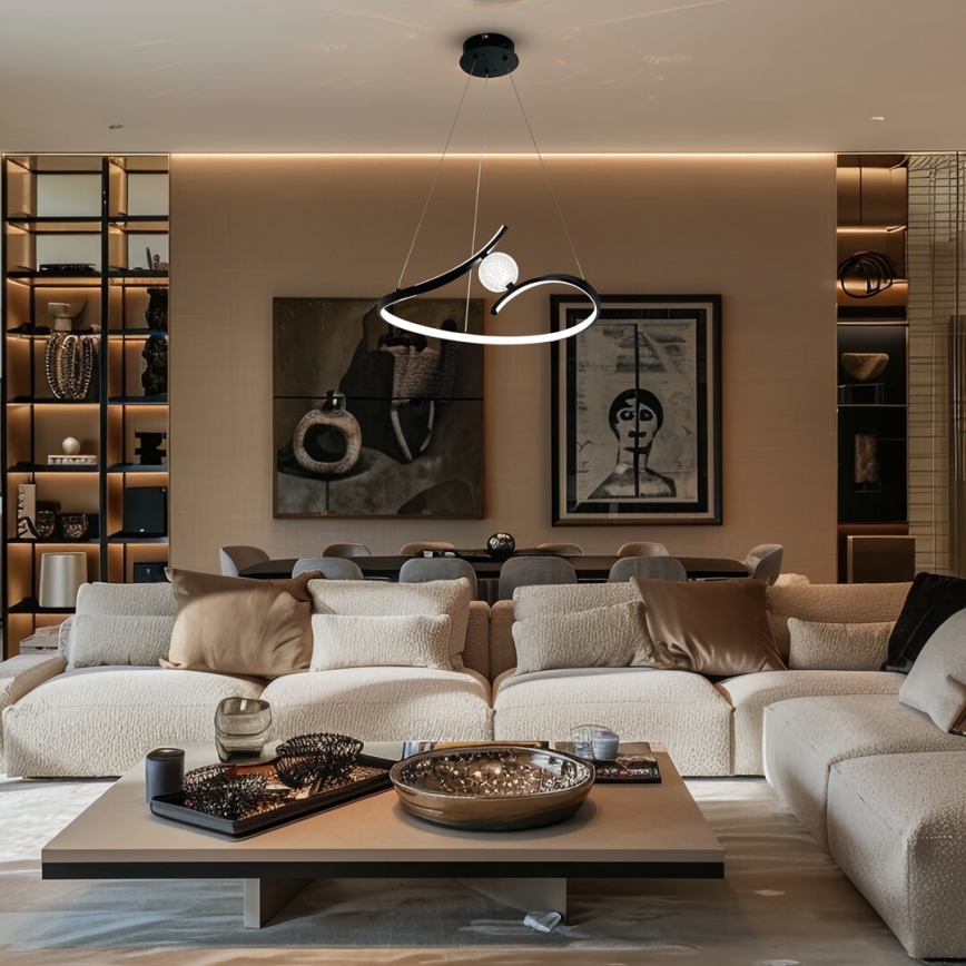 LED Пендел PERLA LED/34W/230V черен