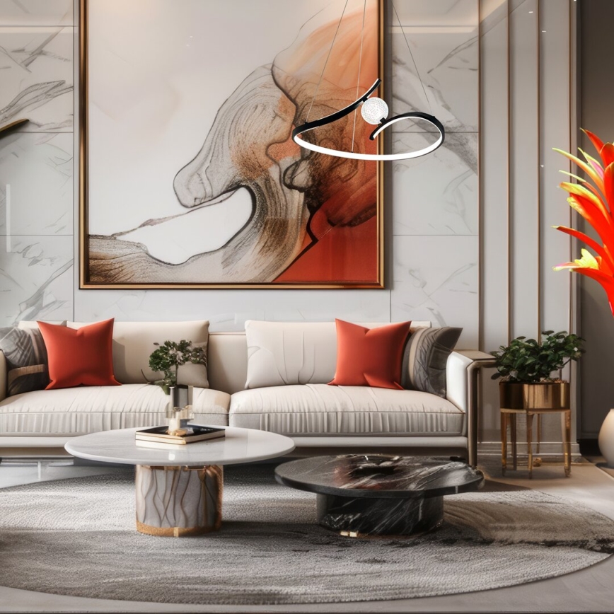 LED Пендел PERLA LED/34W/230V черен