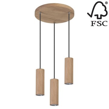 LED Пендел PIPE 3xGU10/5W/230V матов дъб - FSC сертифициран