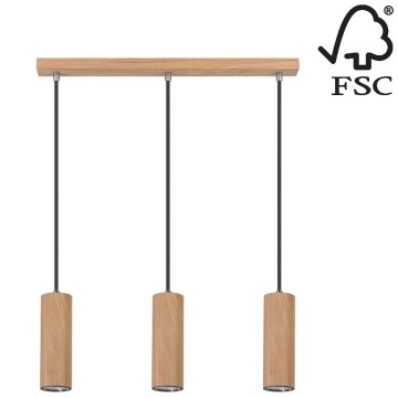 LED Пендел PIPE 3xGU10/5W/230V матов дъб - FSC сертифициран