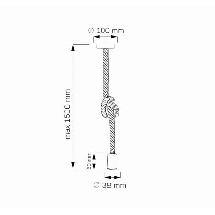 LED Пендел ROPE 1xE27/8W/230V