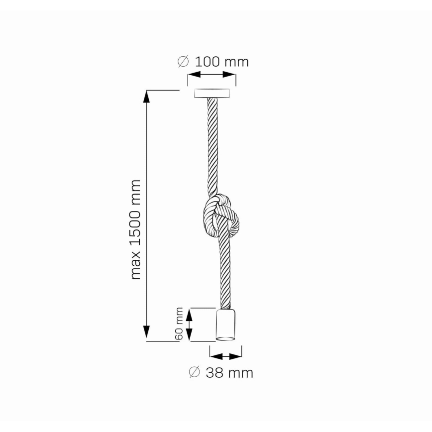LED Пендел ROPE 1xE27/8W/230V