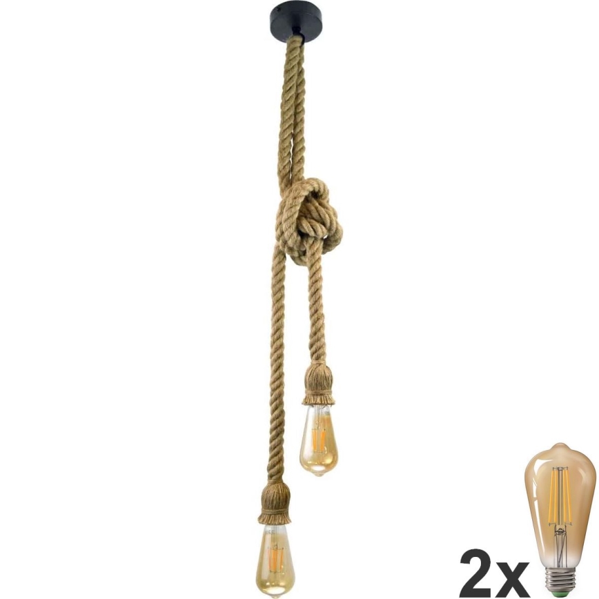 LED Пендел ROPE 2xE27/10W/230V