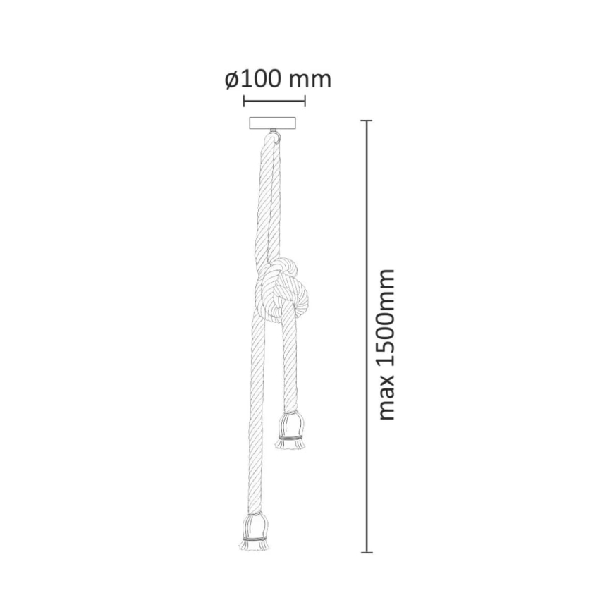 LED Пендел ROPE 2xE27/10W/230V