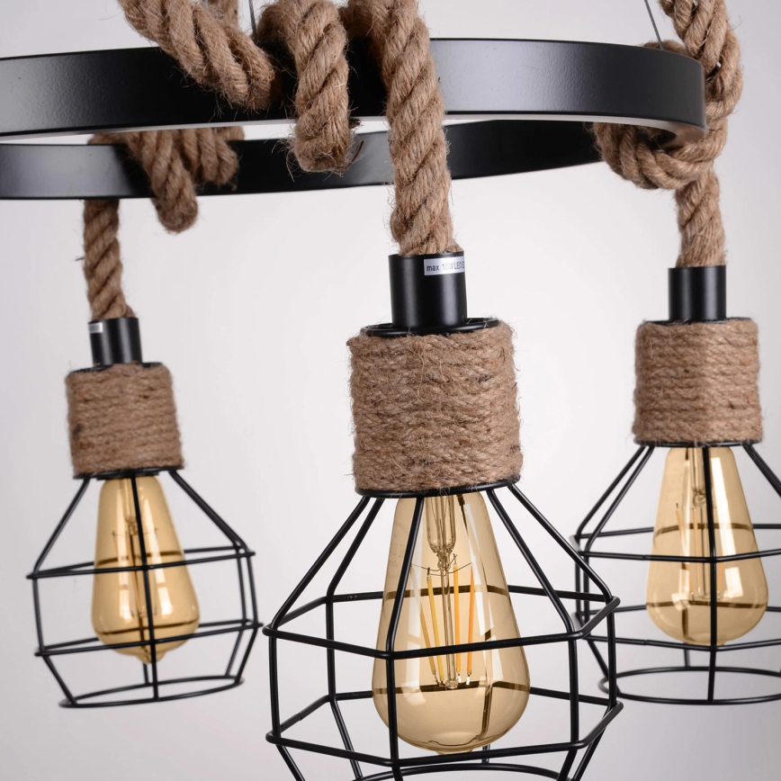 LED Пендел ROPE ALEGRA 4xE27/10W/230V