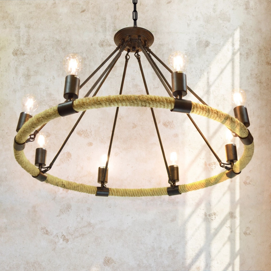 LED Пендел ROPE ARTHUR 8xE27/6W/230V