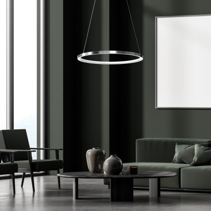 LED Пендел ROTONDA LED/27W/230V матов хром