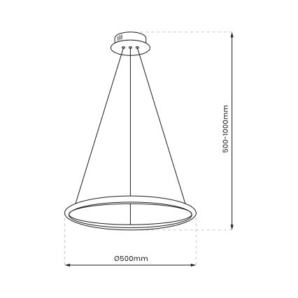 LED Пендел ROTONDA LED/27W/230V матов хром