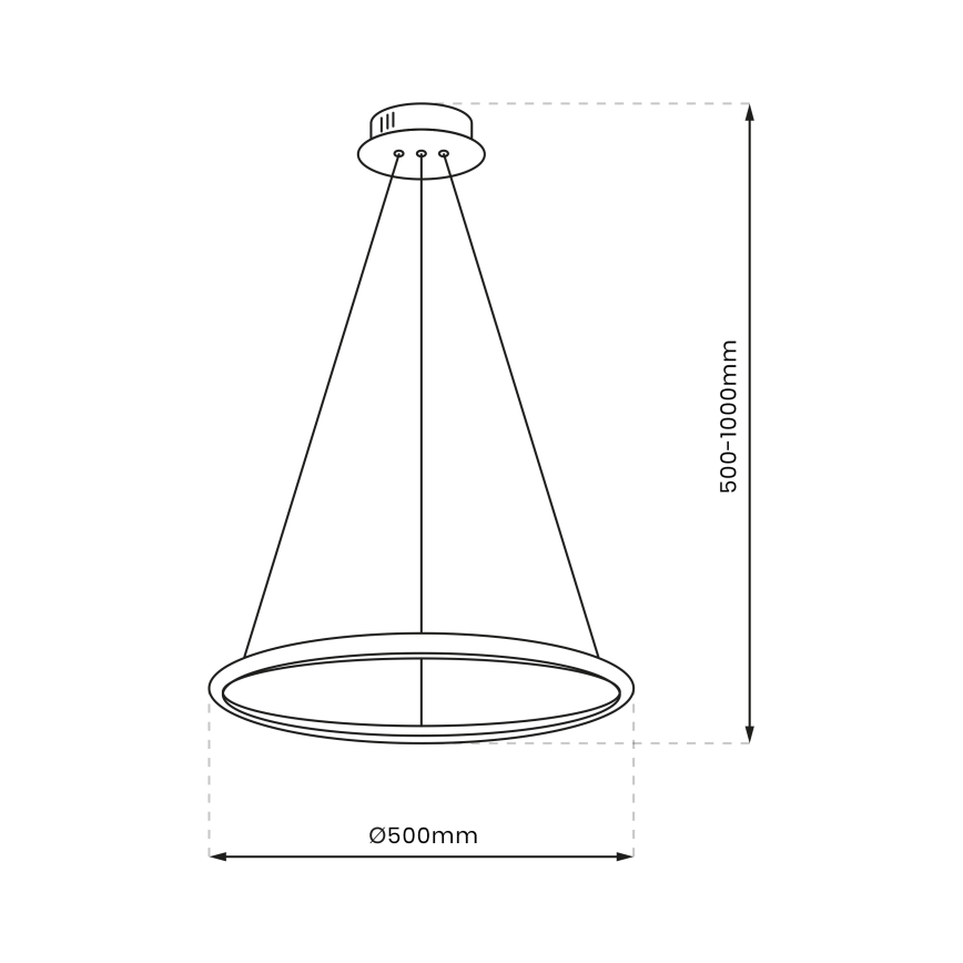 LED Пендел ROTONDA LED/27W/230V матов хром