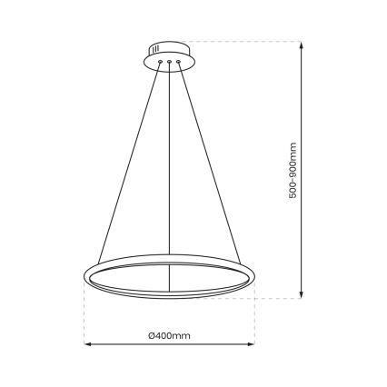 LED Пендел ROTONDA LED/27W/230V златист