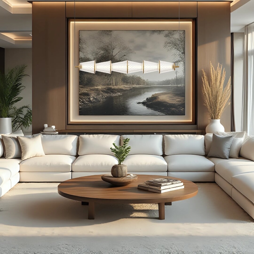 LED Пендел SANSA LED/11W/230V златист/прозрачен