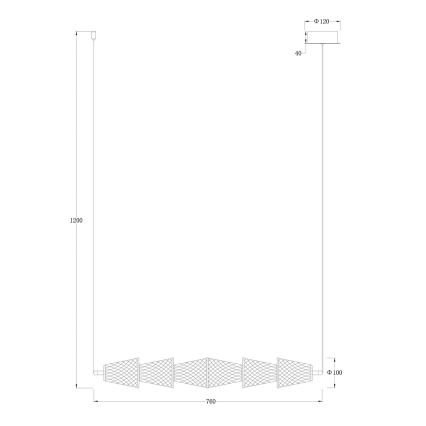 LED Пендел SANSA LED/11W/230V златист/прозрачен