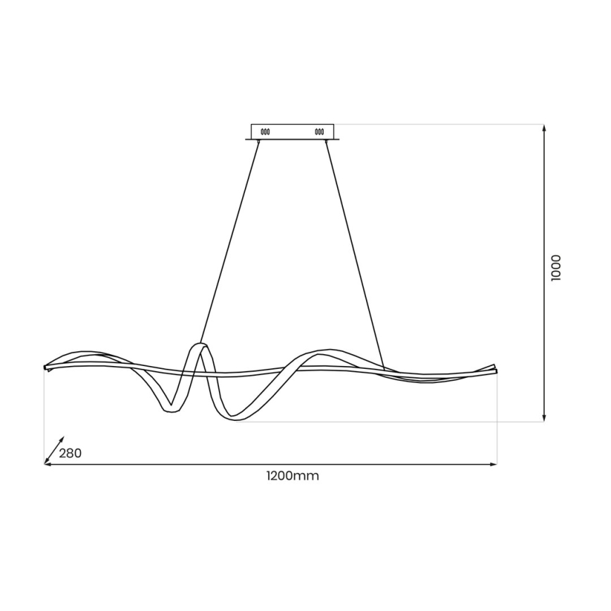 LED Пендел SASH LED/36W/230V черен