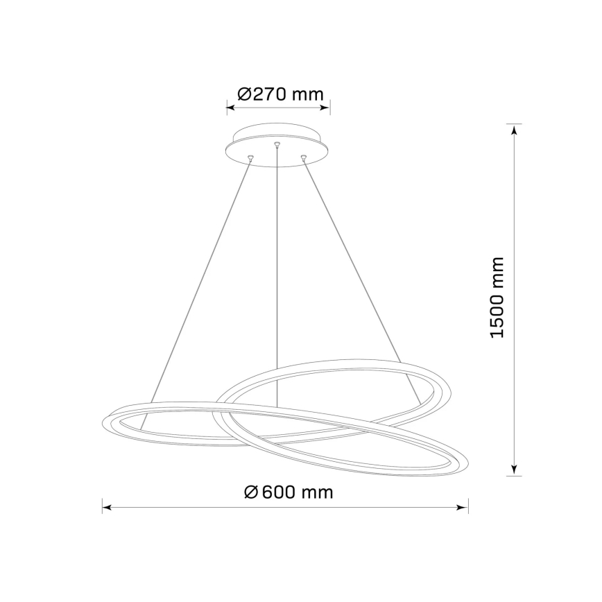 LED Пендел TANGO LED/44W/230V 4000K Ø 60 см черен
