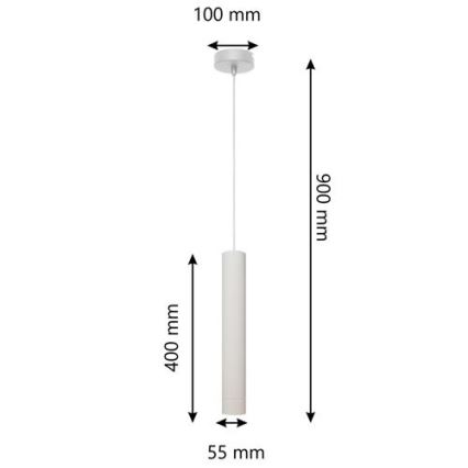 LED Пендел TUBA 1xGU10/4,8W/230V бял