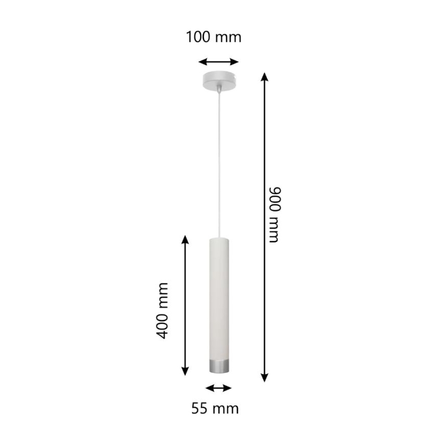 LED Пендел TUBA 1xGU10/4,8W/230V бял/матов хром