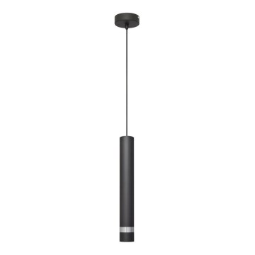 LED Пендел TUBA 1xGU10/4,8W/230V черен/лъскав хром