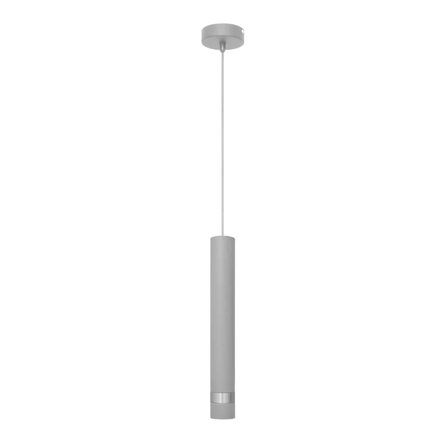 LED Пендел TUBA 1xGU10/4,8W/230V сив/лъскав хром