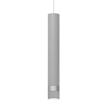 LED Пендел TUBA 1xGU10/4,8W/230V сив/лъскав хром