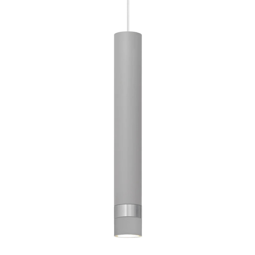 LED Пендел TUBA 1xGU10/4,8W/230V сив/лъскав хром