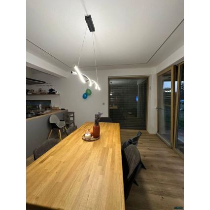 LED Пендел TWIST LED/37W/230V 4000K 120 см черен