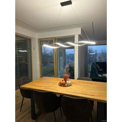 LED Пендел TWIST LED/37W/230V 4000K 120 см черен