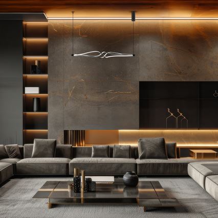 LED Пендел TWISTER LED/56W/230V черен