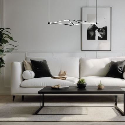 LED Пендел TWISTER LED/56W/230V черен