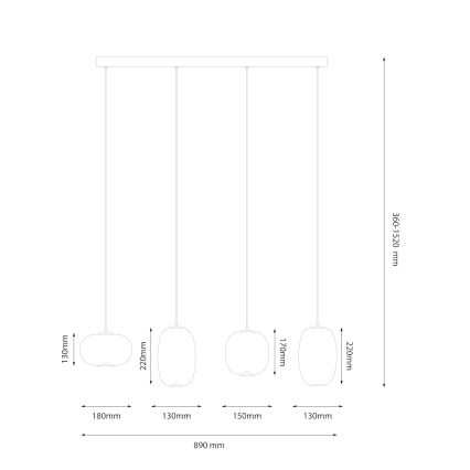 LED Пендел VASO LED/15W/230V черен/опушен