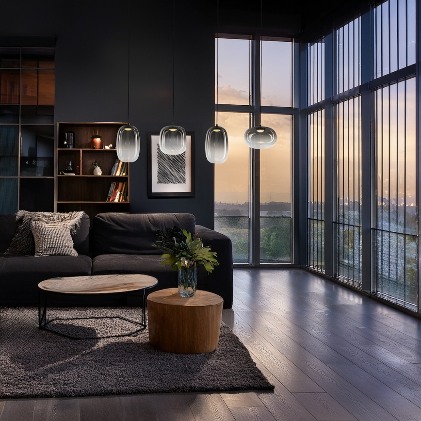 LED Пендел VASO LED/15W/230V черен/опушен