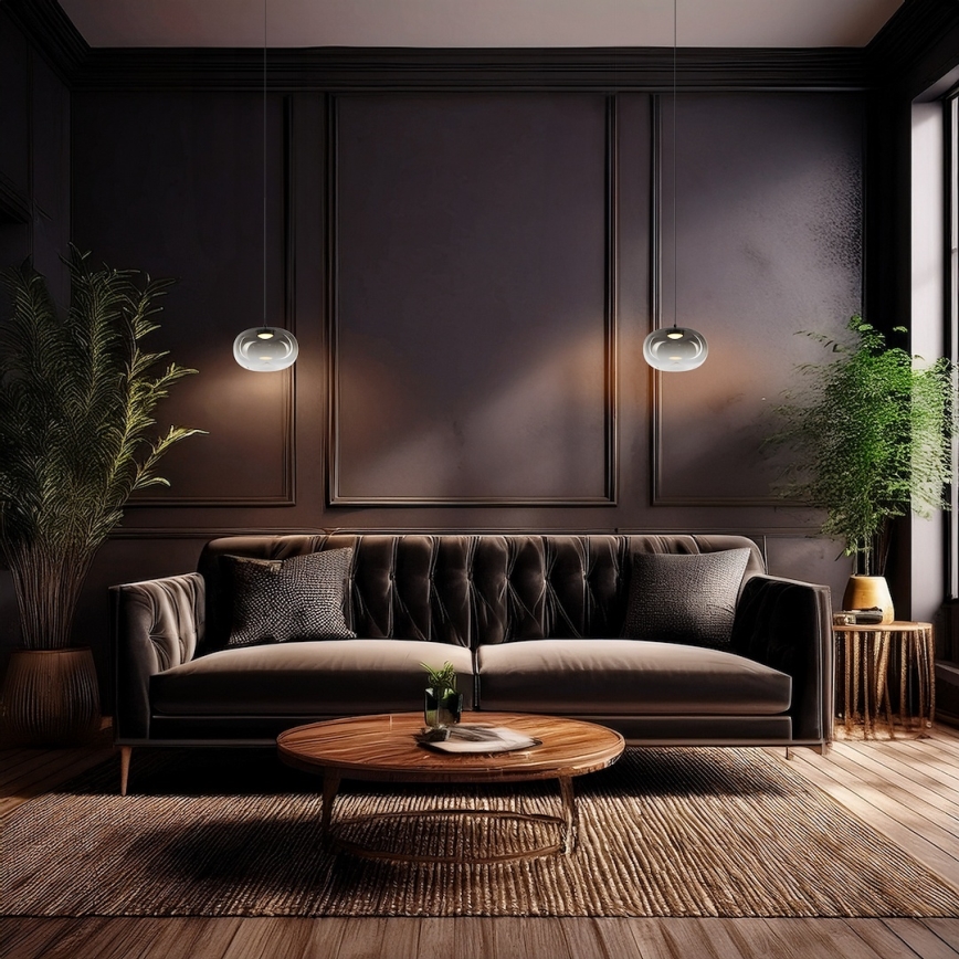 LED Пендел VASO LED/4W/230V Ø 18 см черен/опушен