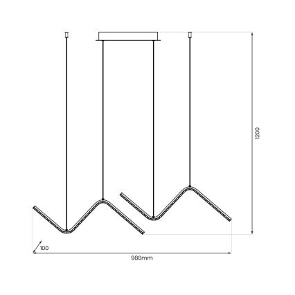 LED Пендел VERTE 2xLED/11W/230V черен