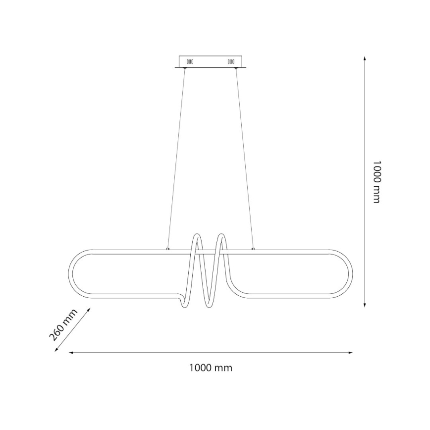 LED Пендел VERTIGO LED/54W/230V черен