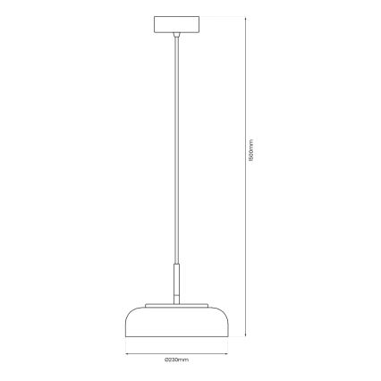 LED Пендел VETRO LED/6W/230V Ø 23 см бежов/черен