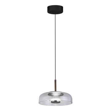 LED Пендел VETRO LED/6W/230V Ø 23 см сив/черен