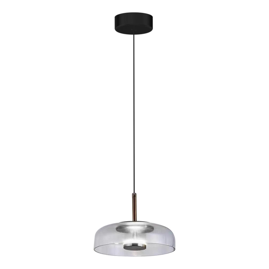 LED Пендел VETRO LED/6W/230V Ø 23 см сив/черен