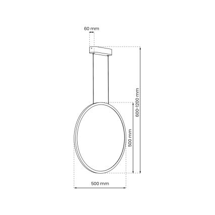 LED Пендел за баня SATURNO LED/28W/230V Ø 50 см IP44 антрацит