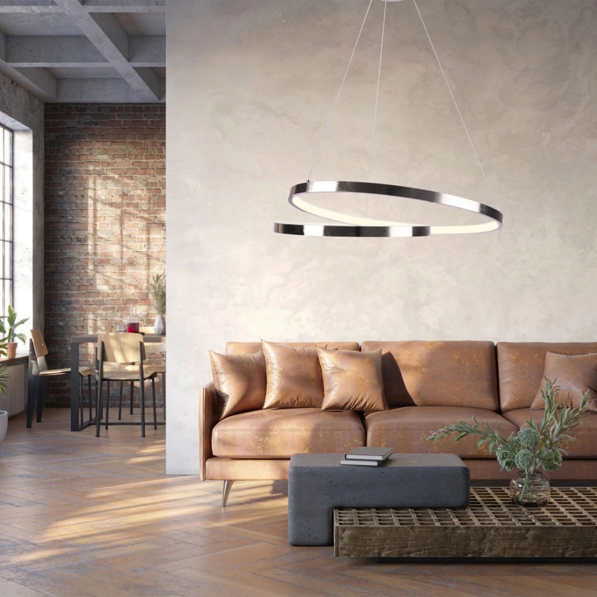 LED Пендел ZEFIRA LED/40W/230V 4000K Ø 50 см лъскав хром
