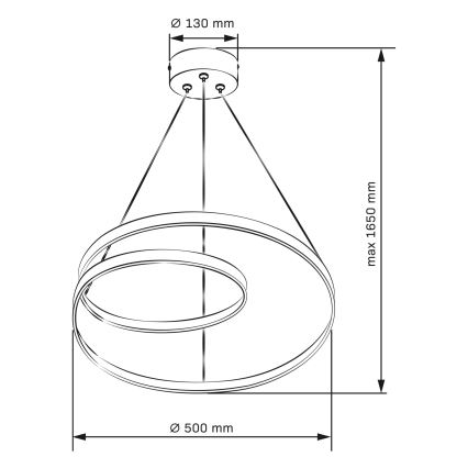 LED Пендел ZEFIRA LED/40W/230V 4000K Ø 50 см лъскав хром