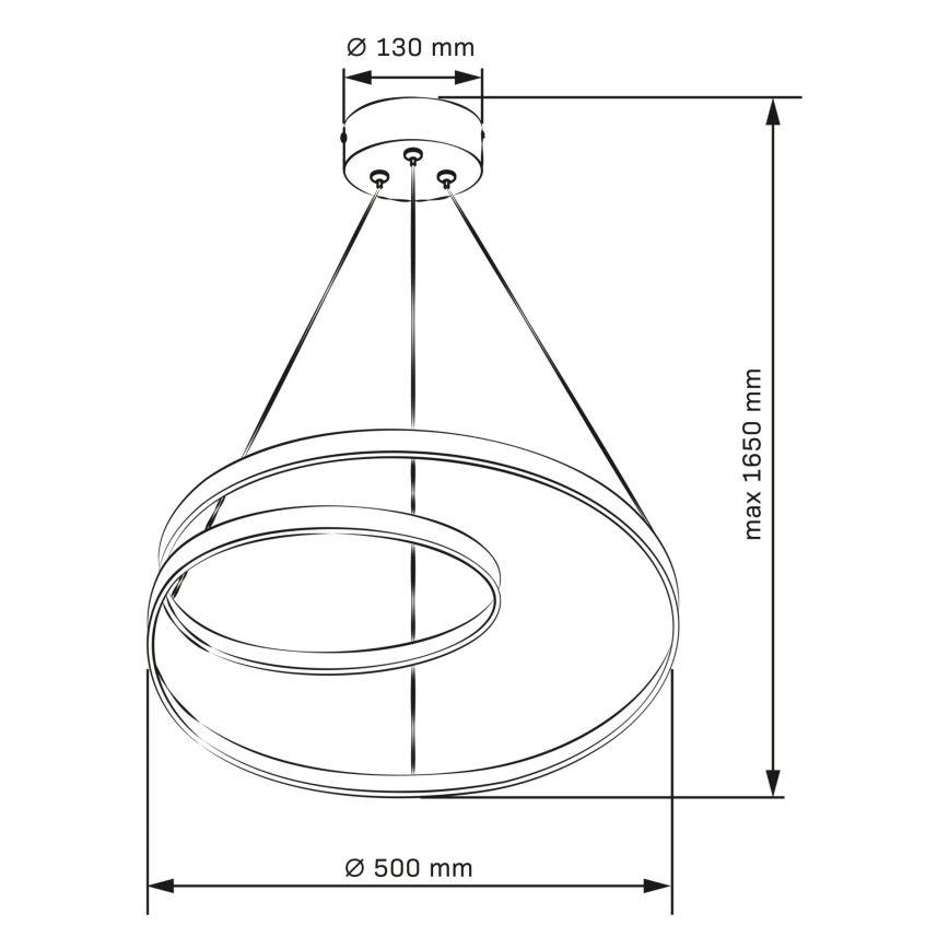LED Пендел ZEFIRA LED/40W/230V 4000K Ø 50 см лъскав хром