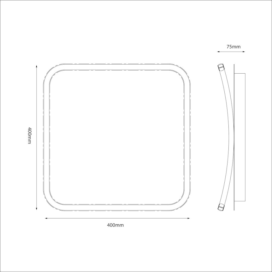 LED плафон CALI LED/30W/230V 40x40 cm черен