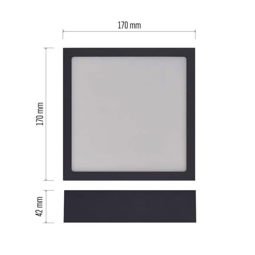 LED Плафон NEXXO LED/12,5W/230V 3000/3500/4000K 17x17 см черен